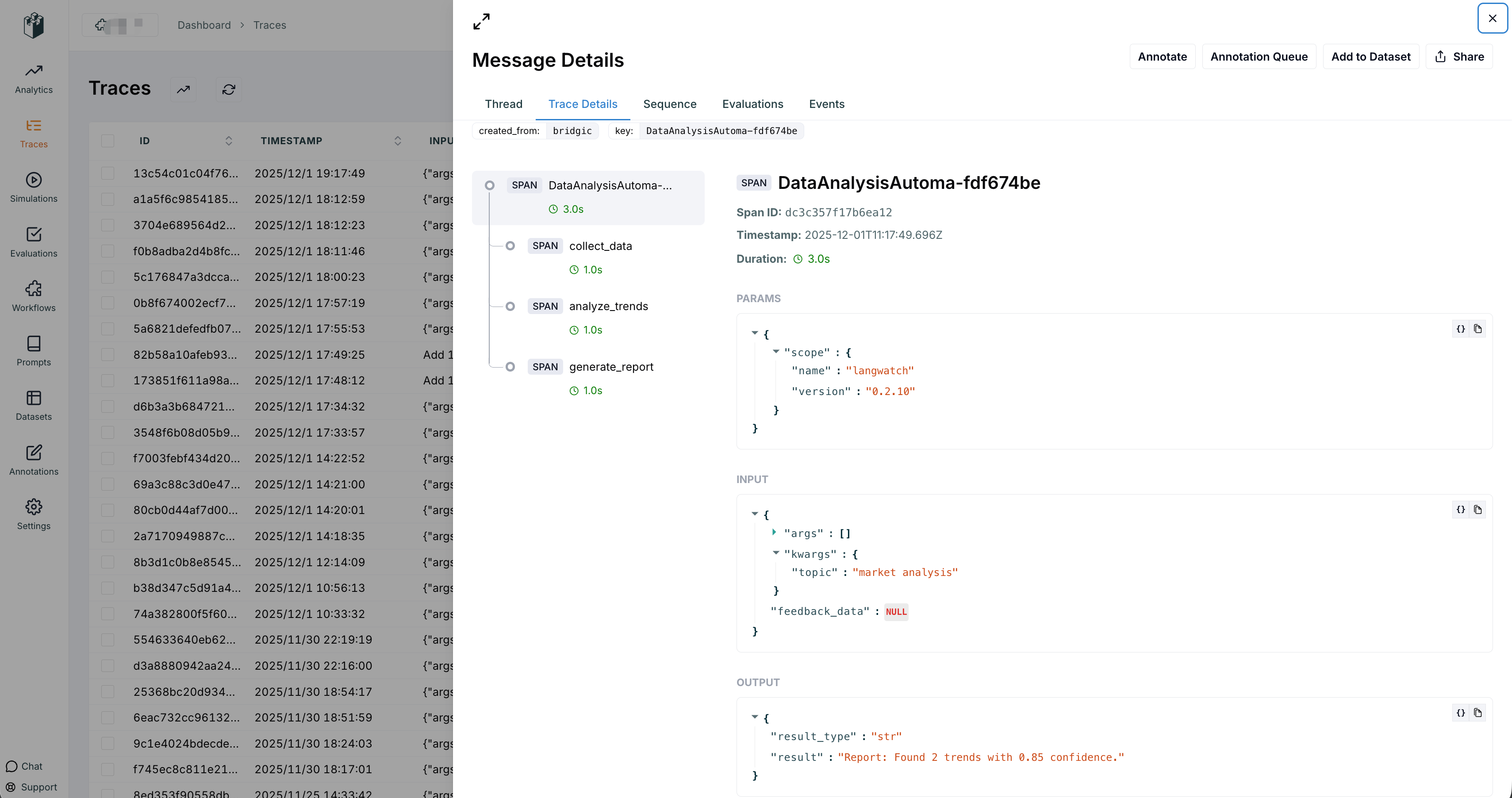 bridgic integration langwatch demo